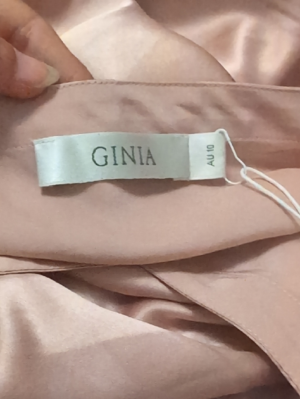 Ginia Silk V-Neck Long Slip in Bridal Rose - Picture 7 of 9